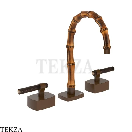 Gessi Jacqueline Смеситель для раковины на 3 отв., без донного клапана 77211-845, бронза Dark Brush