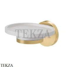 Newform X-Steel 316 Мыльница подвесная с держателем, композит 73200X.59.097, PVD Brushed gold