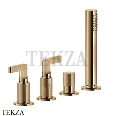 Gessi INCISO Смеситель для ванны, наполнение через слив-перелив 58043-735, Warm Bronze PVD