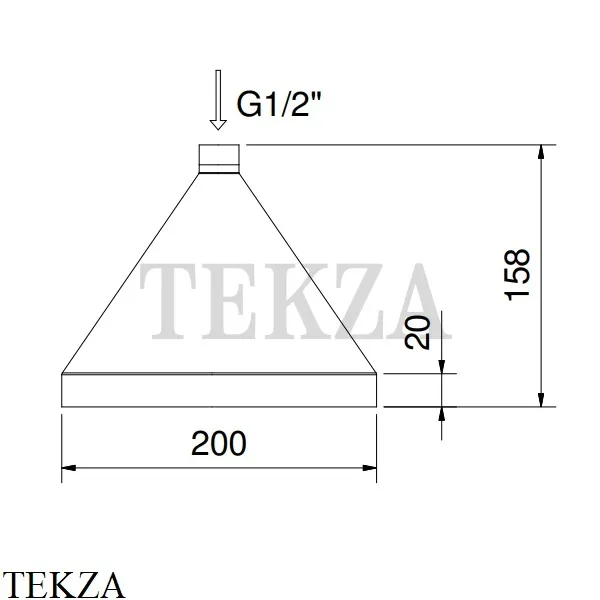 Fantini FONTANE BIANCHE Верхняя душевая лейка для кронштейна 47P58106, Matt Gun Metal