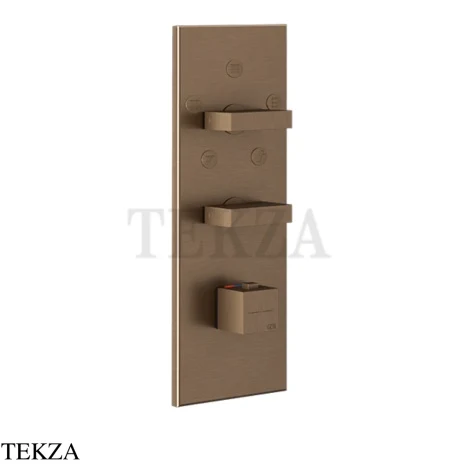 Gessi Rettangolo Wellness Термостат 5 выходов, внешняя часть 43032-761, Coffee Bronze Brushed PVD