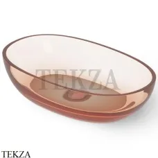 Dea Design Washbasins Раковина настольная овальная Glasstech DD9078 600 R9, Brown Copper R9
