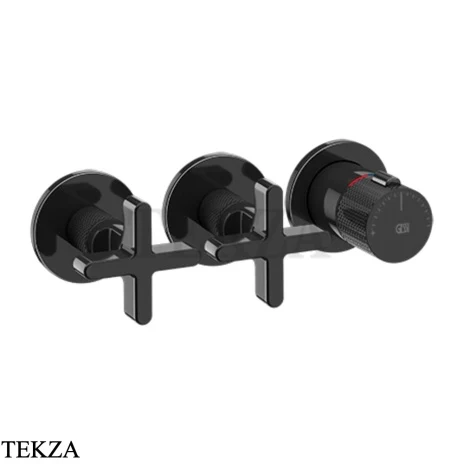 Gessi INCISO SHOWER Термостатический смеситель, 2 потока, внешняя часть 58434-706, Black Metal PVD