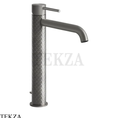 Gessi 316 INTRECCIO Смеситель для раковины, длинный излив с донным клапаном 54103-239, Steel Brushed