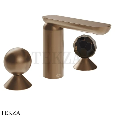 Gessi Perle Смеситель для раковины на 3 отв., без гарнитура 74025-708, медь Brushed