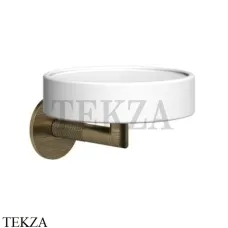 Gessi ANELLO Мыльница настенная композит белый 63701-713, Antique Brass