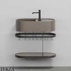 Cielo Les Petites Ovale 60 Консоль с раковиной LPLAO60, керамическая полка, Cacao Cielo Les Petites Ovale 60 Консоль с раковиной LPLAO60, керамическая полка, Cacao