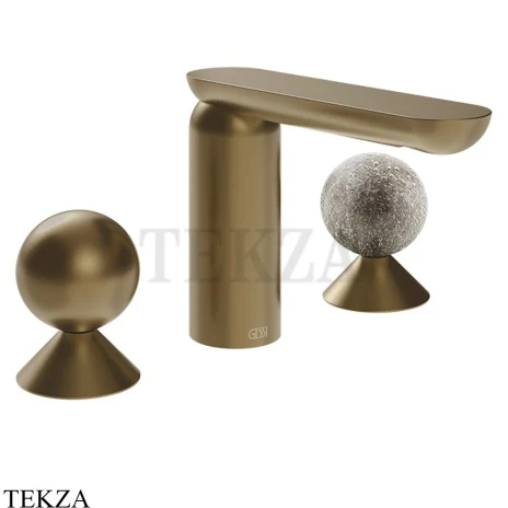 Gessi Perle Смеситель для раковины на 3 отв., без гарнитура 74065-791, бронза Deep