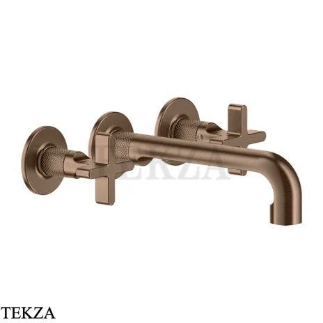Gessi INCISO+ Смеситель для раковины на три отверстия, внешняя часть 58190-708, Copper Brushed PVD