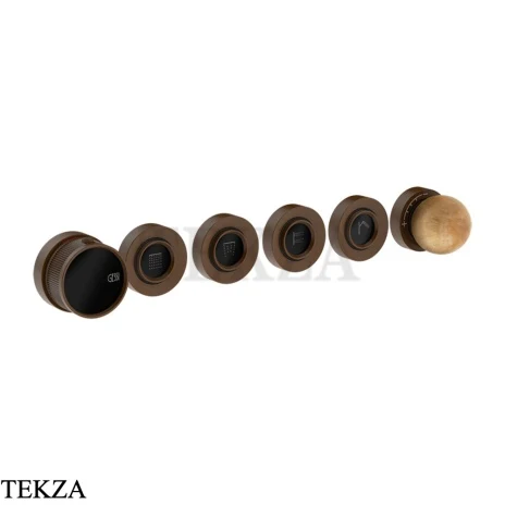 Gessi Perle Термостат для душа на 4 потока, внешняя часть 74336-845, бронза Dark Brush