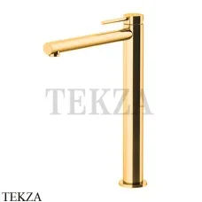 Gattoni Circle One Смеситель для раковины высокий, с донным клапаном 9048/90D0, Gold 24 kr