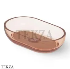 Dea Design Washbasins Раковина настольная овальная Glasstech DD9033 550 R9, Brown Copper R9