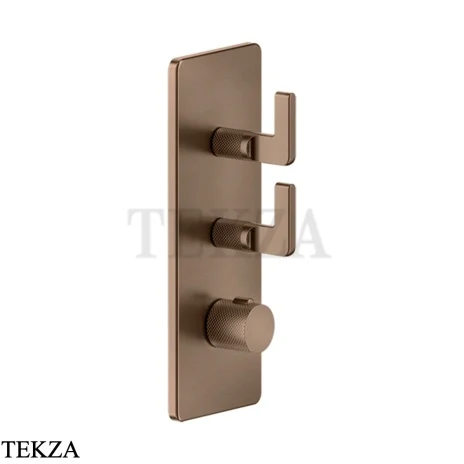 Gessi INCISO WELLNESS Термостат 2 выхода, внешняя часть 58204-708, Copper Brushed PVD