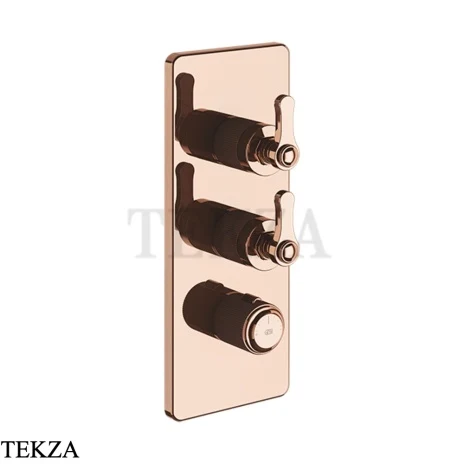 Gessi VENTI20 Термостат для душа, 2 потока, внешняя часть 65200-030, Copper PVD