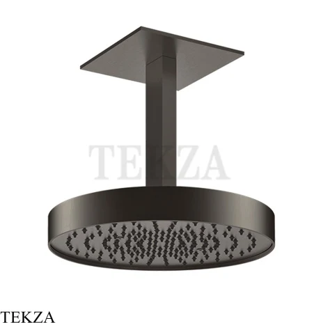 Gessi Incastri Верхняя лейка D30 с потолочным кронштейном под размер 63070-707, black хром Brush