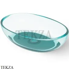 Dea Design Washbasins Раковина настольная овальная Glasstech DD9077 600 R8, Lake Water Blue R8 Dea Design Washbasins Раковина настольная овальная Glasstech DD9077 600 R8, Lake Water Blue R8