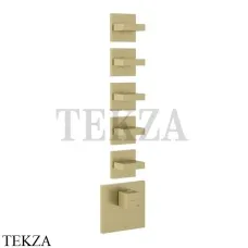 Gessi Rettangolo Wellness Термостат 5 выходов, внешняя часть 43220-727, Brushed Brass