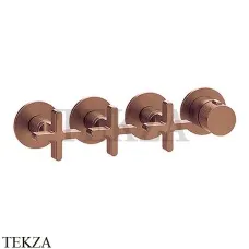 Gessi INCISO SHOWER Термостатический смеситель, 3 потока, внешняя часть 58436-708, Copper Brushed