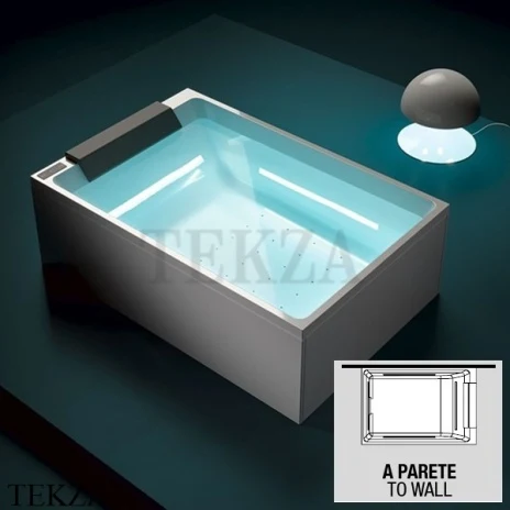 Gruppo Treesse Soul Ванна с гидромассажем 18+24 форсунок, подушка, пристенная V408S A PARETE, белый глянец