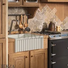 Kerasan Hannah Hampshire Кухонная мойка с фартуком 546001, белый глянец