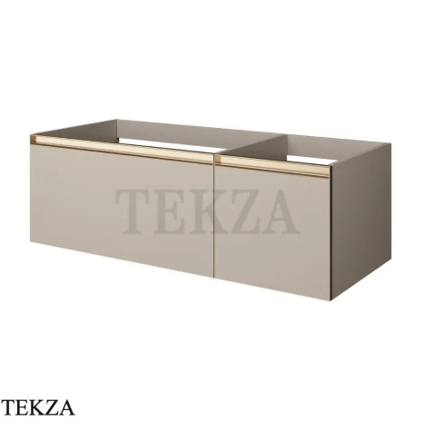 ARMADI ART QUATRO Тумба под раковину 120 см 790-M2-120-D-MG, DAPHNE (бежево-серый), профиль MATT GOLD (матовое золото)