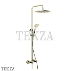 Gessi MINIMALISTIC Душевая колонна, термостат, гарнитур, верхний душ D30 см 35177-710, Brass PVD