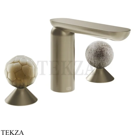 Gessi Perle Смеситель для раковины на 3 отв., без гарнитура 74465-149, нерж. сталь Brush / никель Brushed