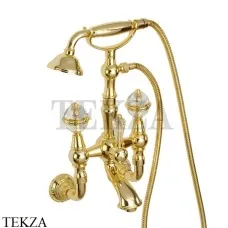 Migliore Cristalia SWAROVSKI Смеситель для ванны, с душевым гарнитуром 27181, золото глянец