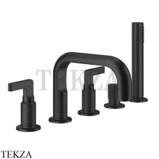 Gessi INCISO Смеситель на борт ванны с изливом, гарнитуром 58040-187, Aged Bronze