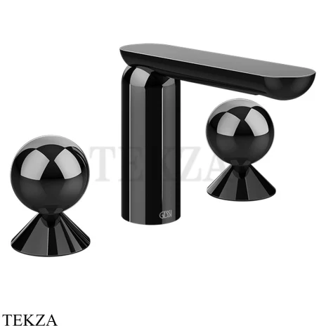 Gessi Perle Смеситель для раковины на 3 отв., без гарнитура 74005-706, black хром глянец