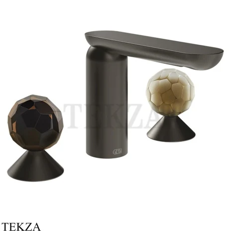 Gessi Perle Смеситель для раковины на 3 отв., без гарнитура 74245-707, black хром Brush