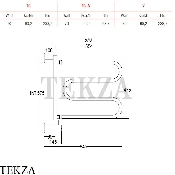 Margaroli Vento 500 Полотенцесушитель электрический BOX 500CRB, хром глянец