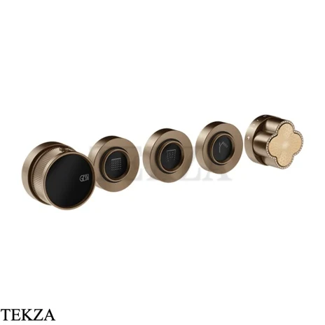 Gessi Ludovica Термостат для душа на 3 потока crystals, внешняя часть 76436-761, бронза Coffee