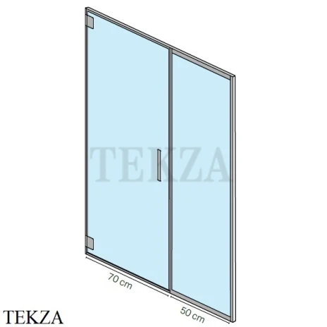 Effegibi Adapta 120 Дверь для хаммам DX HP90050003, Сатинированная нержавеющая сталь