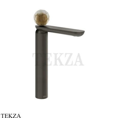 Gessi Perle Смеситель для раковины высокий, с донным клапаном 74453-707, black хром Brush