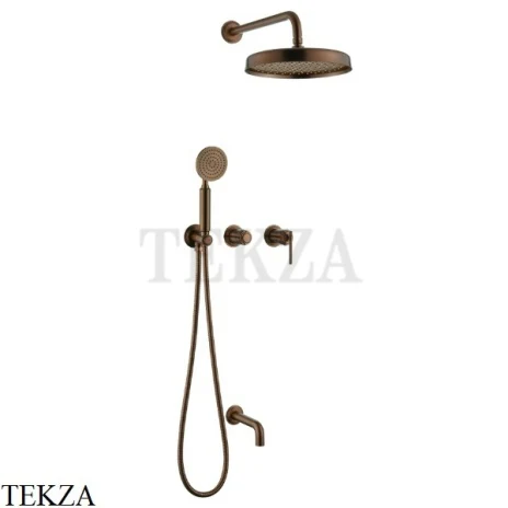 Boheme ETERNA Смеситель для душа, верхний и ручной душ, излив 174-2-BRB, brushed bronze