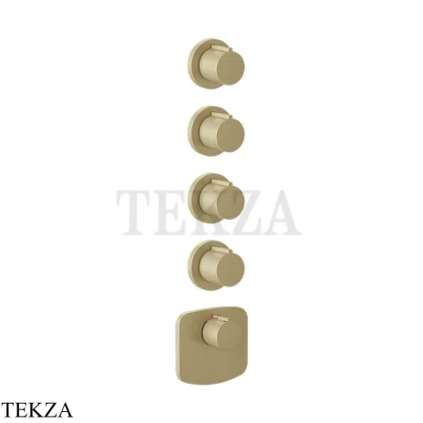 Gessi Ingranaggio-Anello Термостат для душа, 4 потока, внешняя часть 43238-727, Brushed Brass PVD