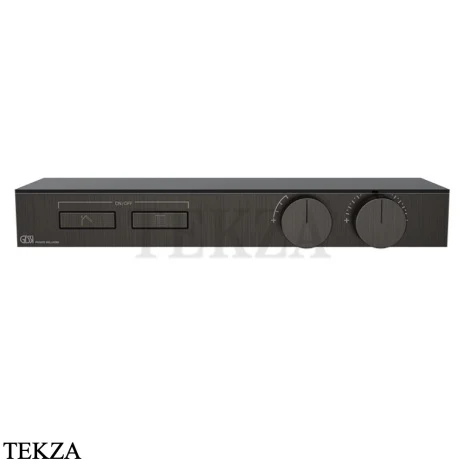 Gessi HI-FI Термостатический смеситель с полочкой, на 2 потока, внешняя часть 63022-707, black хром Brush