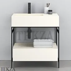 CIELO NARCISO MINI Консоль с керамической раковиной и ящиком, Talco-черный