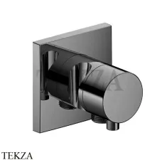 Keuco IXMO Comfort Вентиль запорный с выводом для шланга, держатель, квадрат 59541131202, Хром черный шлифованный