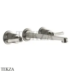 Gessi VENTI20 Смеситель для раковины на 3 отв. длинный, внешняя часть 65090-149, Finox Brushed Nickel