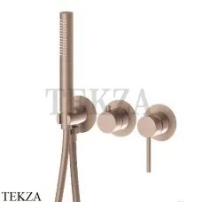 Newform XT Смеситель для душа 2 потока,с гарнитуром, внешняя часть, 4279E.M0.075, Copper Glossy