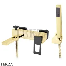 Boheme Q Смеситель для ванны настенный, с гарнитуром 143-GB, Золото-черный