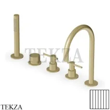 Zucchetti Helm Vertical Смеситель на борт ванны с гарнитуром ZHL511.XP31G2, brushed british gold PVD