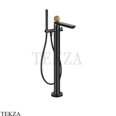 Gessi Perle Смеситель для ванны напольный, внешняя часть 74329-706, black хром глянец