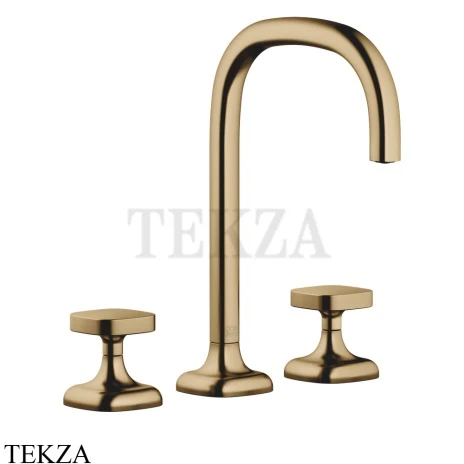 Dornbracht COYA Смеситель для раковины 3 отв. 165, без гарнитуры 20713404-39, Dark Brass сатинированный
