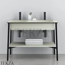 CIELO CATINO DOPPIO Консоль с двойной керамической раковиной, Pomice-черный