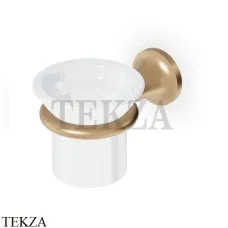 Zucchetti Agora Classic Стакан настенный, керамика белая ZAD413.P31, brushed british gold PVD Zucchetti Agora Classic Стакан настенный, керамика белая ZAD413.P31, brushed british gold PVD
