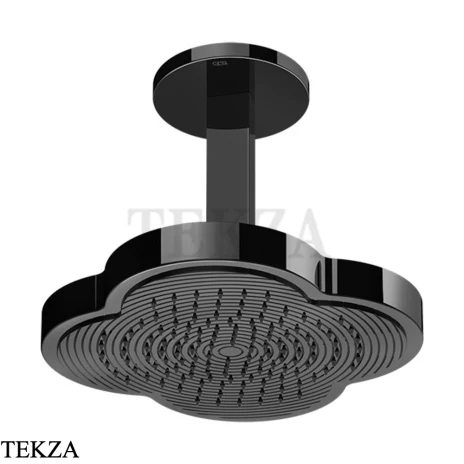 Gessi Ludovica Верхняя душевая лейка с потолочным кронштейном 76150-706, black хром глянец