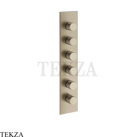 Gessi Incastri Термостат для душа 5 потоков, внешняя часть 75320-149, нерж. сталь Brush / никель Brushed